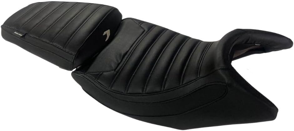 Sahara Seats Compatible with Bajaj Dominar 400/250 Stripes Leather Finish Cushion Seat Cover (Black)