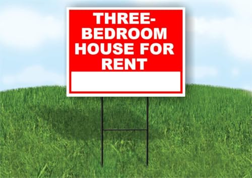 Three-bedroom house for rent Write On Me Red 18x24 in Double Sided Yard Road Sign w/Stand