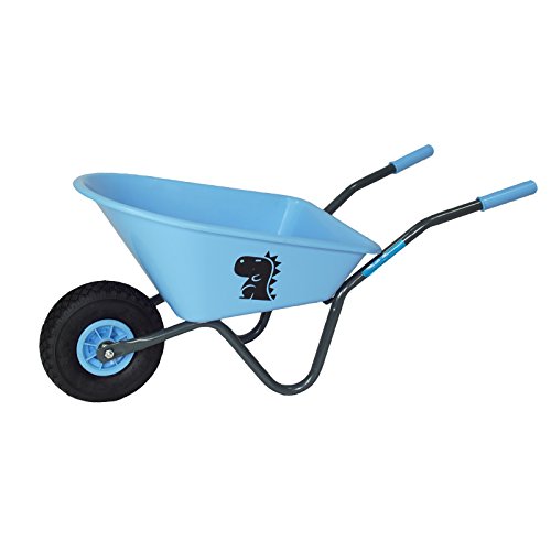 Baumarktplus Kinderschubkarre mit Motiv Schiebkarre Metallschubkarre Gartenkarre (Blau)