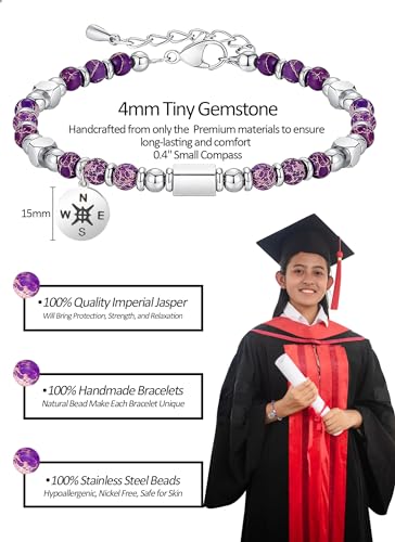 Image of 2026 Graduation Gifts for Girls, Her, Kids Natural Gemstone Bracelets for Girls Daughter Granddaughter Niece Sister Teenager Girl Birthday Gifts Idea