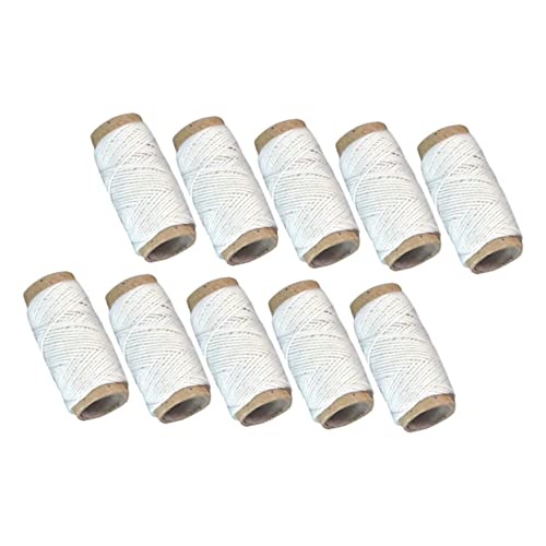 Homoyoyo 20 Rolls Cotton Sausage Twine Meat Parcel String Food Safe Butcher String for Kitchen Meat Packaging and Cooking White 20m Per Roll Set