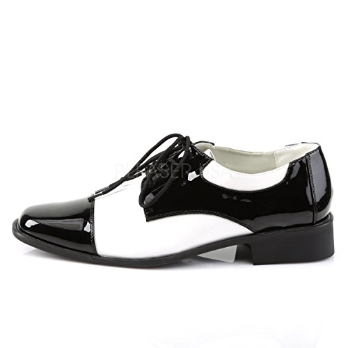 by Pleaser Men's Halloween Disco-18,Black Patent/White Patent,S (US Men's 8-9 M)4