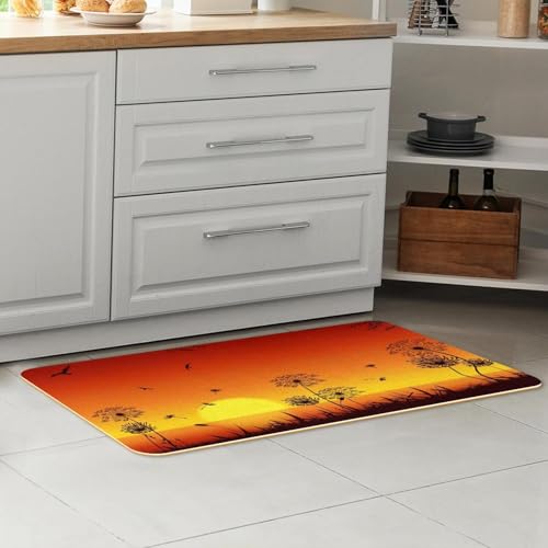 Alfombrillas de cocina VAPOKF con diente de león: pack de 2 alfombras lavables 7