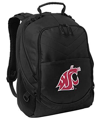 Washington State Backpack Official WSU Laptop Computer Bags (Black)