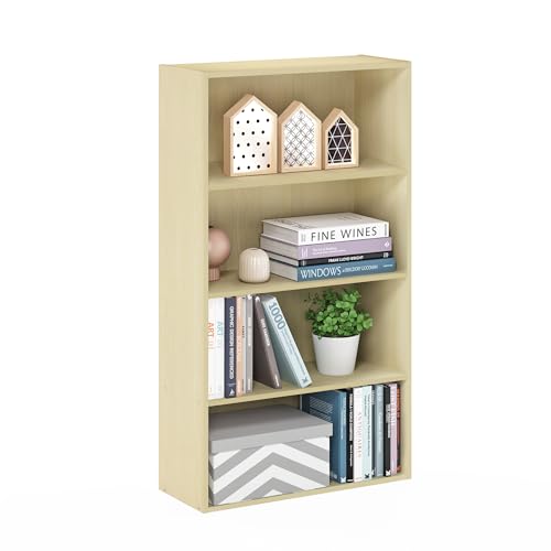 Image of Furinno Pasir 4-Tier Book Shelf with Open Shelf, Light Steam Beech