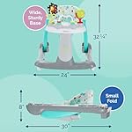 Kolcraft Tiny Steps 2-in-1 Foldable Infant and Baby Push Walker with Wheels, Seated or Walk-Behind Design, Entertaining Developmental Activities for Boys and Girls, Wide and Sturdy Frame - Bubbles - Image 4