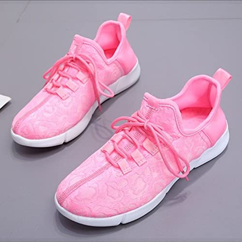7ipupas Fiber Optic LED Light up Shoes for Kids, Men and Women, Lightweight Sneakers USB Charging Glowing Party Shoes (US 2 Big Kids= EUR 34, Pink)