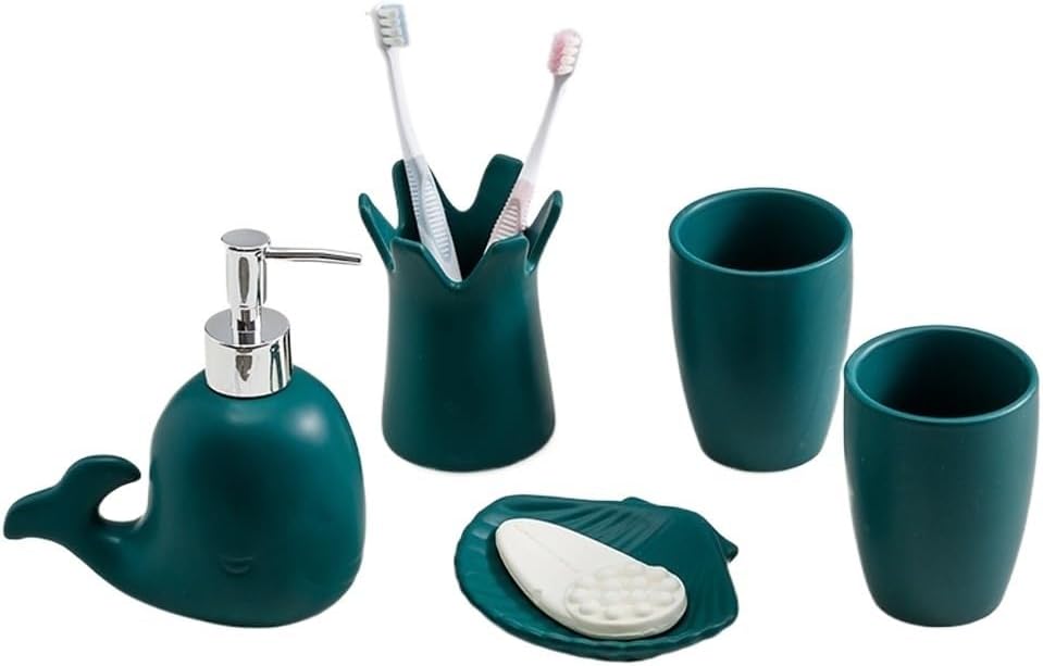 Bathroom Decoration Accessories Lotion Bottle Toothbrush Holder Mouthwash Cup/soap Dish/Washing Set(E)