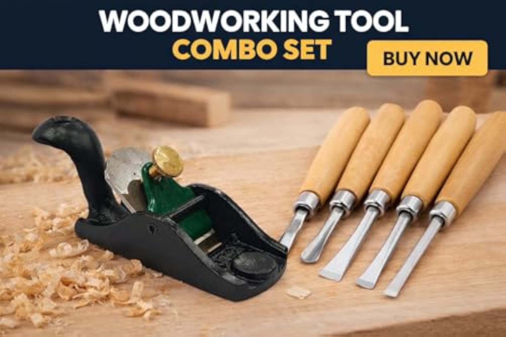 Woodworking Finishing Set: Squirrel Tail Palm Plane & Chisel Kit