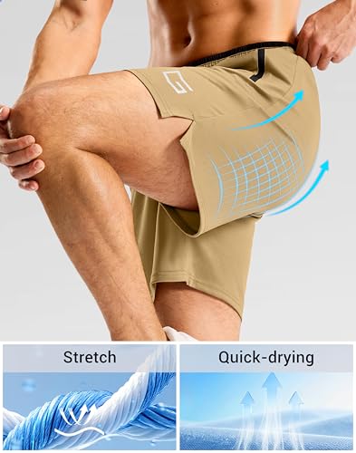 Image of G Gradual Men's Gym Workout Shorts Zipper Pockets 5 inch / 7 inch Quick Dry Breathable Runing Athletic Short for Men