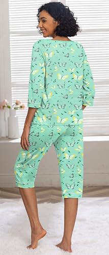 Image of PrinStory Womens Pajama Sets Capri Pjs Soft Lounge Sets XS-4XL