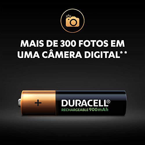 Duracell, AAA-Rechx4, Pilha Recarregável AAA Palito Com 4 Unidades