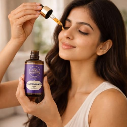 Image of Kumkumadi Tailam 100% Pure Face Oil With Saffron & Lotus Extracts For Pigmentation, Dull Skin, Dark Spots /Skin Radiance Oil /30 ml