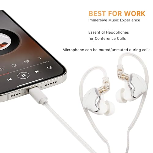 HiFi cascos con gancho oreja y aislamiento acústico cable desmontable 6