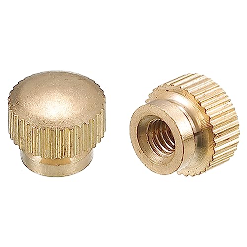 QUARKZMAN Zigrinato Pollice Dadi, 10pz M4 x D9.5mm x H8mm Ottone Zigrinato Dado con Collare Alto Testa Ceco Foro Zigrinato Pollice Dadi per Stampante 3D Parti