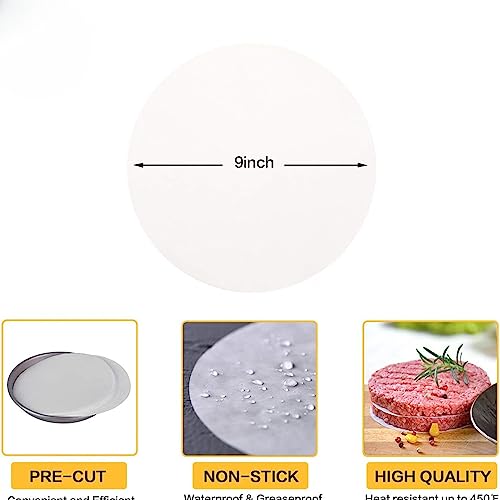 Image of Parchment Paper Rounds Non-Stick Liners Parchment Paper Rounds 9 Inch, 150 Pack