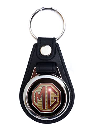 Vintage sign designs quality faux leather mg keyring