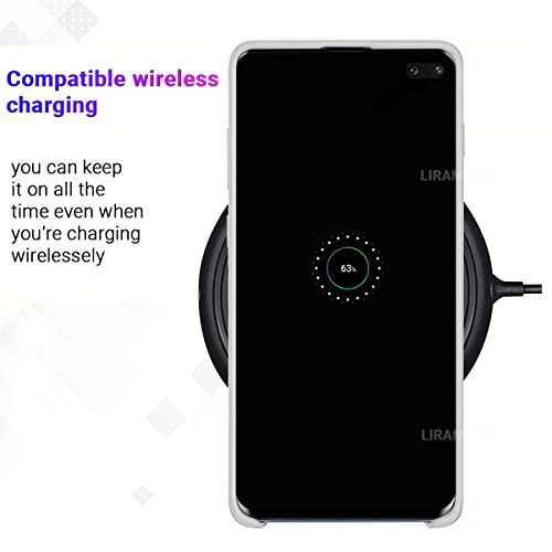 Image of LIRAMARK Liquid Silicone Soft Back Cover Case for Samsung Galaxy S10 Plus / S10+ (White)