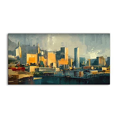 Tableau acrylique 120x60cm Sunset city décoration murale moderne pour salon et chambre