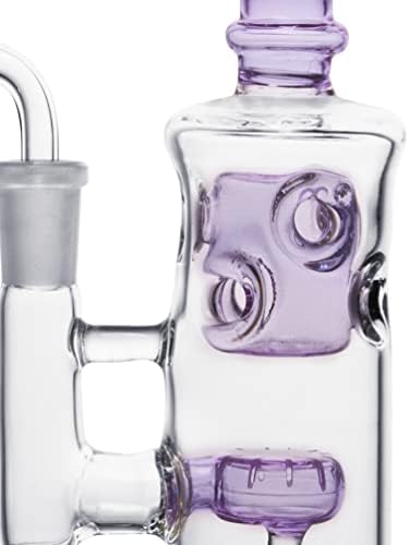 Glass Honeycomb Bong Smoking Water Pipe Perc Wax 14.4mm Bongs with Quartz Banger Cap Bowl for Bongs (Purple)