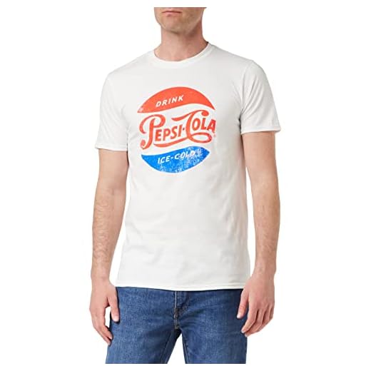 Pepsi Hielo frío Camiseta, Blanco (White White), L para Hombre