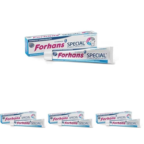 Forhans, Pasta de Dientes Especial, con Cloruro de Zinc, para Inflamaciones Gingivales, Acción Antiséptica, Antibacteriana y Antiinflamatoria, para la Higiene Bucal, Encías Sanas, 100 ml