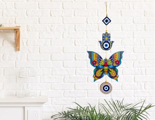 Image of createcrafts Evil Eye Wall Hanging Decoration for Home Decor| Living room wall Decor items | Door hanging | House warming gifts new home