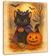 Liferyx Cat Wall Art Halloween Canvas Prints and Halloween Wall Art, Kitty Framed Posters, Ideal ...