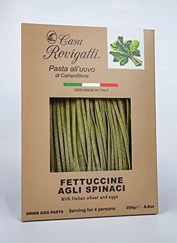 Fettuccine With Spinach (Pack of 4) - Italian Fettuccine Pasta