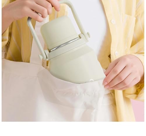 Image of 800 /1200 /1500ml Large Capacity 316 Stainless Steel 3-in-1 Lid Vacuum Insulated Handheld Water Bottle Portable Leak-Proof for Office Sports Outdoor as New Year /Valentines Gifts for Family Friends