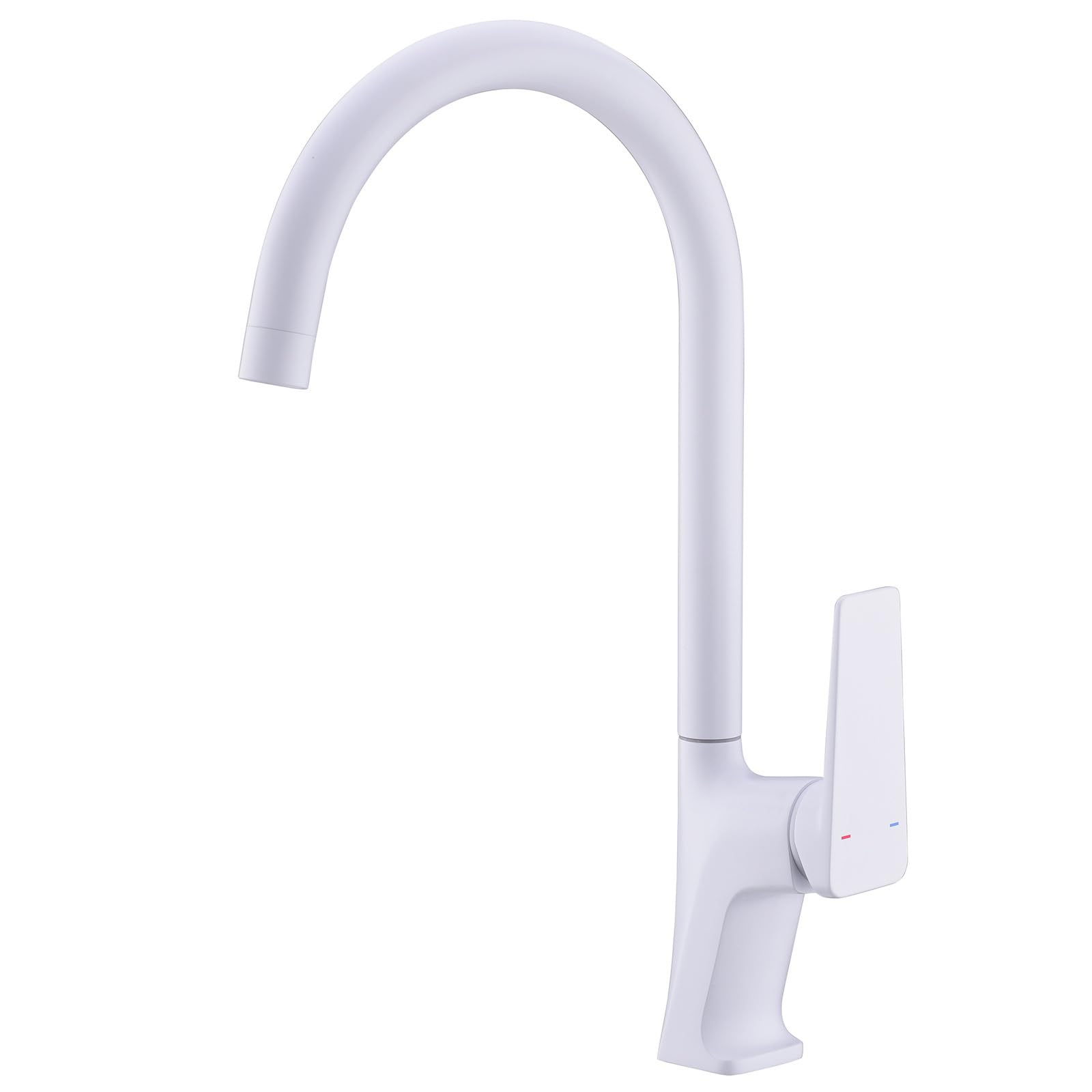 Brushed Nickel Kitchen Sink Faucet Single Handle Solid Brass Mixer Tap Hot & Cold Water for Farmhouse RV Bar Modern Fixture