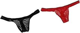bnf Men's Mesh G-String Thong Underwear | T-Back Design with Contour Pouch | Breathable Nylon Spandex Fabric | Dual Pack Black Red Briefs-picture-13