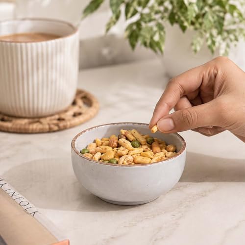 Image of The Earth Store Lavender Marble Ceramic Serving Bowl Set of 3 - 800ML, 580ML, 150ML Microwave Safe Bowl, Elegant Serving Bowl | Ceramic Bowl Set of 3 for Home | Restaurants | Gifting