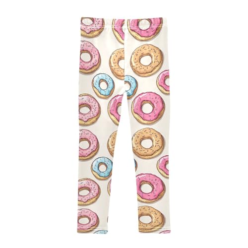 Girls Leggings Donut Printed Soft Toddler Leggings for Girls Kids Pants Size 4T-10T2