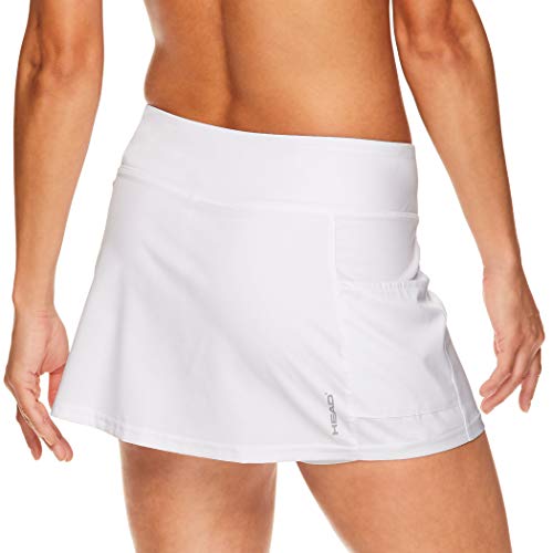 Head Women's Athletic Tennis Skirt With Ball Pocket - Workout Golf Exercise & Running Skort - Ability Stark White, Large #TOP2
