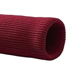 Bündchenstoff Schlauchware 2 Stück, 40 cm Länge, dehnbarer Baumwoll-Strickstoff, DIY-Spandex-Kleidungsherstellung, Rippbündchen(Burgundy)