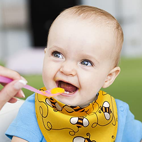 yeacher Babadores de baba de bandana de bebê 4 peças babadores de bebê para meninos e meninas unisse