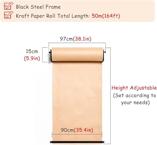 Dévidoir Papier Kraft 97cm en Acier Noir Mat pour Studio d'Architecture - 6