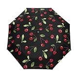senya Cherry Umbrella Windproof Rain Automatic Open Close Folding Travel Anti-UV Sun Umbrellas