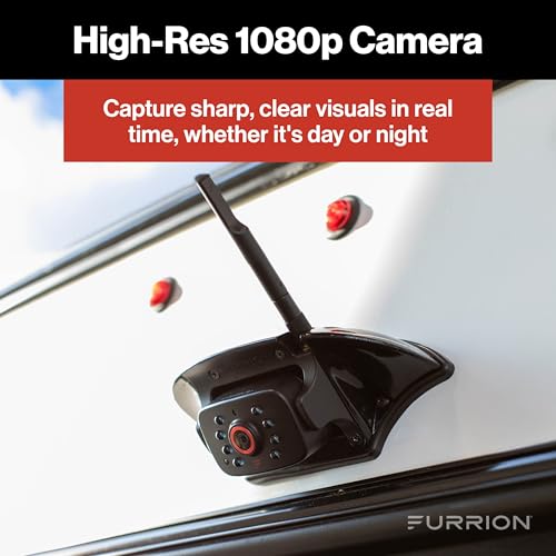 Image of Furrion Vision S+ RV Backup Camera System - Sharkfin Wireless Camera, 1080p HD, 140 Wide-Angle, Infrared Night Vision, Motion Detection, Waterproof, Monitor Not Included - FCNFDTASF