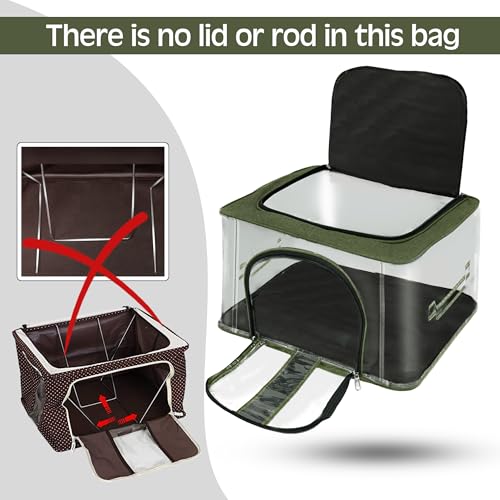 Image of Storite 5 Pack Nylon 33 L PVC Transparent Moisture Proof Storage box for Clothes Closet Wardrobe Organizer for Clothes Saree Bags with Carry Handle (DarkGreen, 44L x 31W x 24H cm)