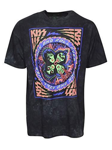 Liquid Blue Kiss Blacklight Rock and Roll Over T-Shirt - Les Beatles, Paul McCartney, John Lennon, RIngo Starr, George Harrison Liquid Blue Kiss Blacklight Rock and Roll Over T-Shirt