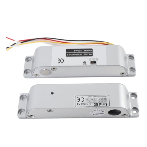 Fafeicy Cerradura Eléctrica con Perno de Caída, Aleación de Aluminio, Modo NC a Prueba de Fallas, Retardo de Tiempo para Control de Acceso a Puertas, Ideal para Puertas Cortafuegos de Metal y Madera