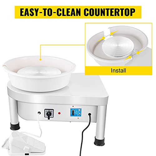 Mophorn Pottery Wheel 25Cm Pottery Forming Machine 350W Electric Wheel For Pottery With Foot Pedal And Detachable Basin Easy Cleaning For Ceramics Clay Art Craft Diy #TOP5