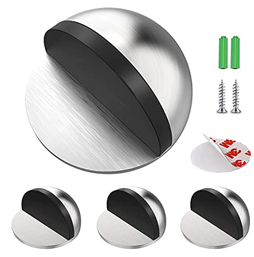 Design in acciaio inossidabile: Il nostro fermo porta a pavimento include base rotonda in lega di zinco, tappo piatto in gomma.
