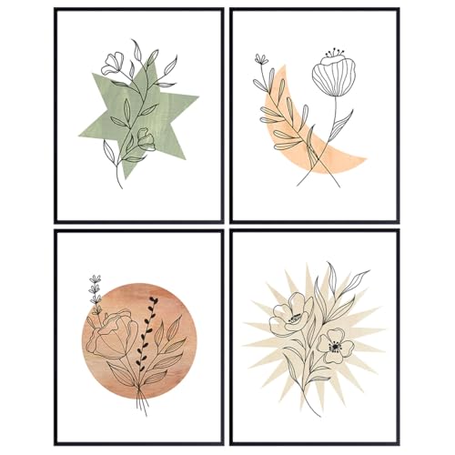 Abstract Plant Wall Decor - Minimalist Aesthetic Line Art for
