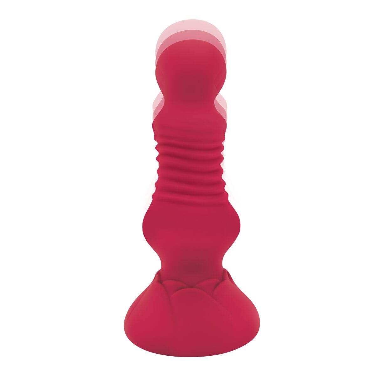 Secret Kisses Plug anale con bocciolo di rosa con spinta remota Red 13 cm