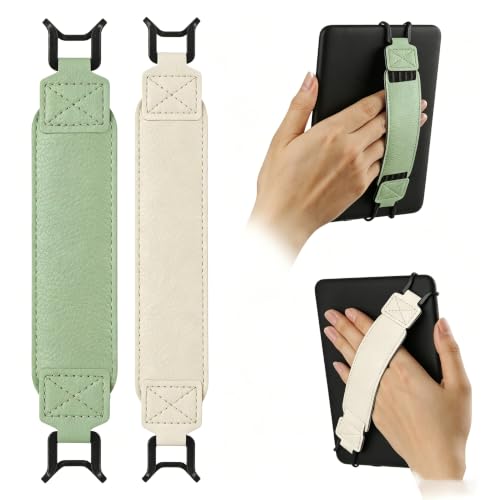 Image of 2Pcs Kindle Accessories, Ebook Reader Hand Grip, Secure Kindle E-Reader Hold, Reading Comfort for Commute and Travel, Two Pack in Mysterious Black and Matcha Green