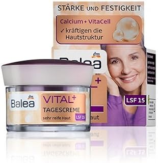 Balea Vital+ Day Cream for Very Mature Skin (ages 50+ to 70+) with Calcium & Vitacell - Not Tested on Animals - 50ml by dm balea by dm balea