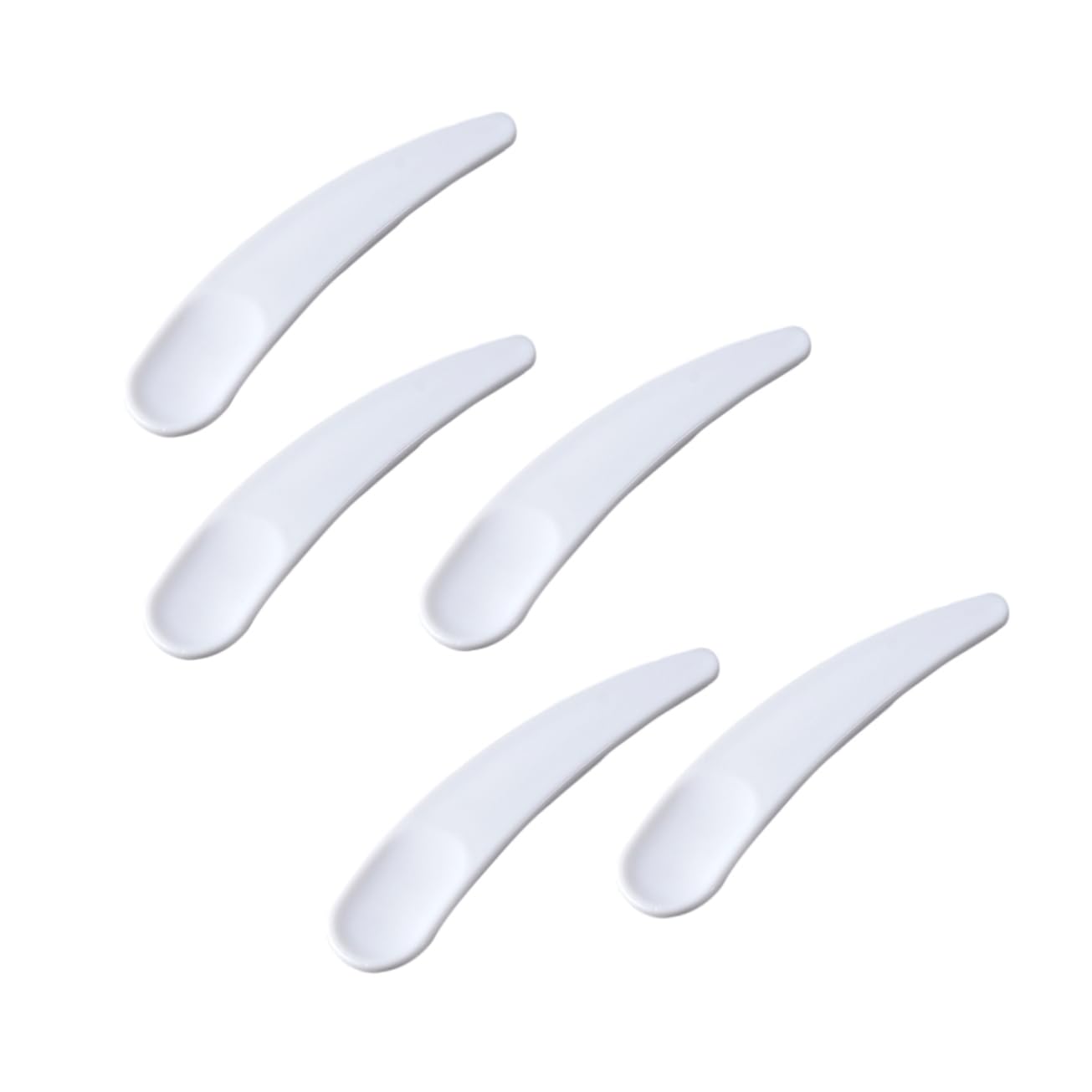 100pcs Makeup Spatula Makeup Spoon Wands Lip Mask Applicator Makeup Remover Pads Curved Cosmetic Spatula Scoop Lip Gloss Tubes Gentle Skin Cosmetic Spatulas Mini Paw Paw White